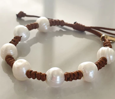 Capri Woven Pearl Bracelet - Idalia - The Kemble Shop