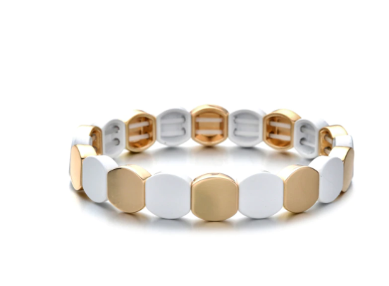 Gold Tile Enamel Bracelets - The Kemble Shop