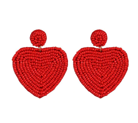 Lucky Hearts Red Beaded Earring - The Kemble Shop