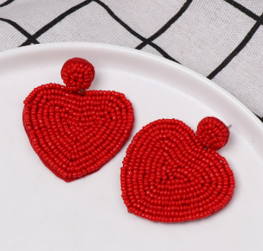 Lucky Hearts Red Beaded Earring - The Kemble Shop