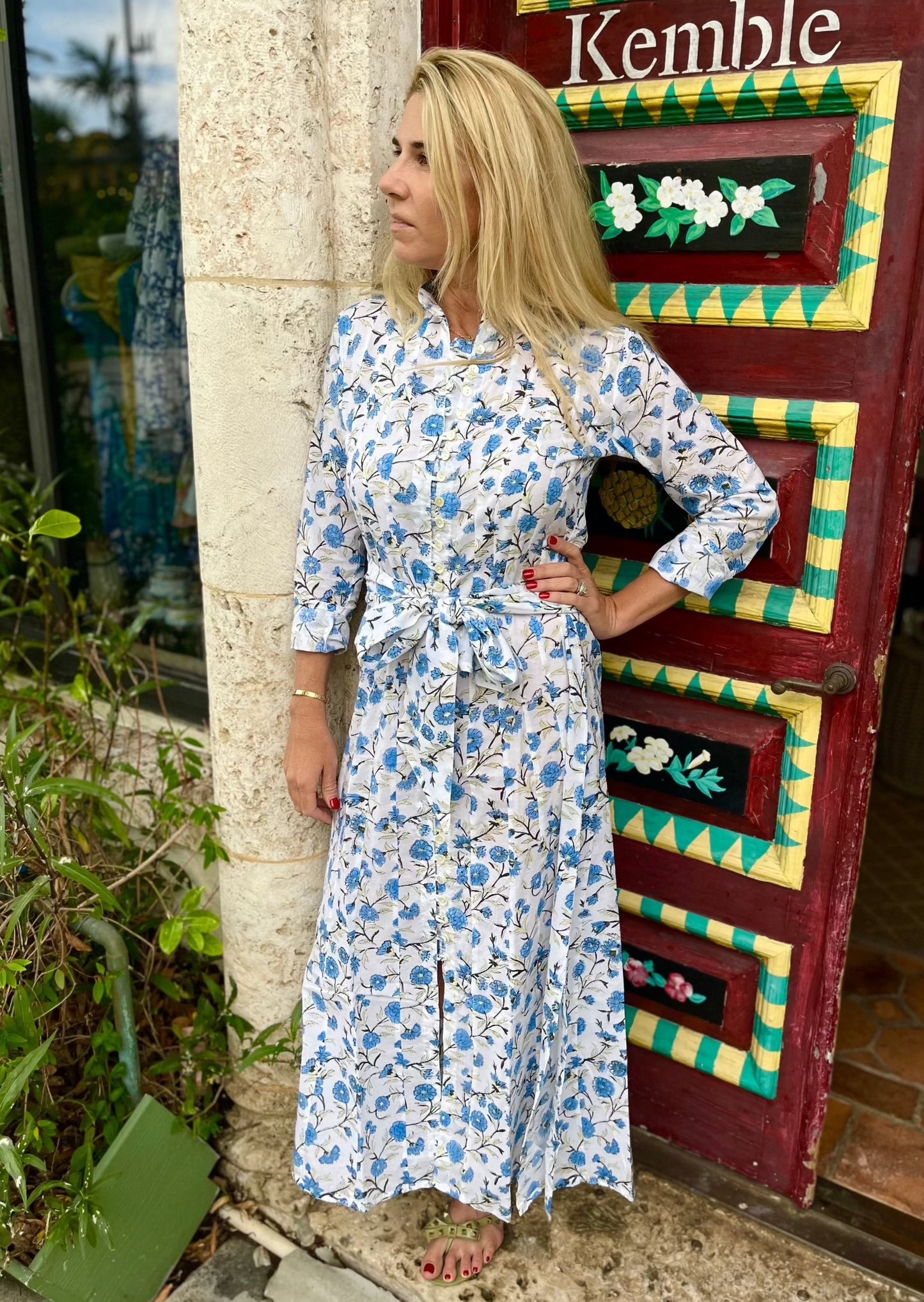 Blue Bellflower Palm Beach Tunic Dress - The Kemble Shop