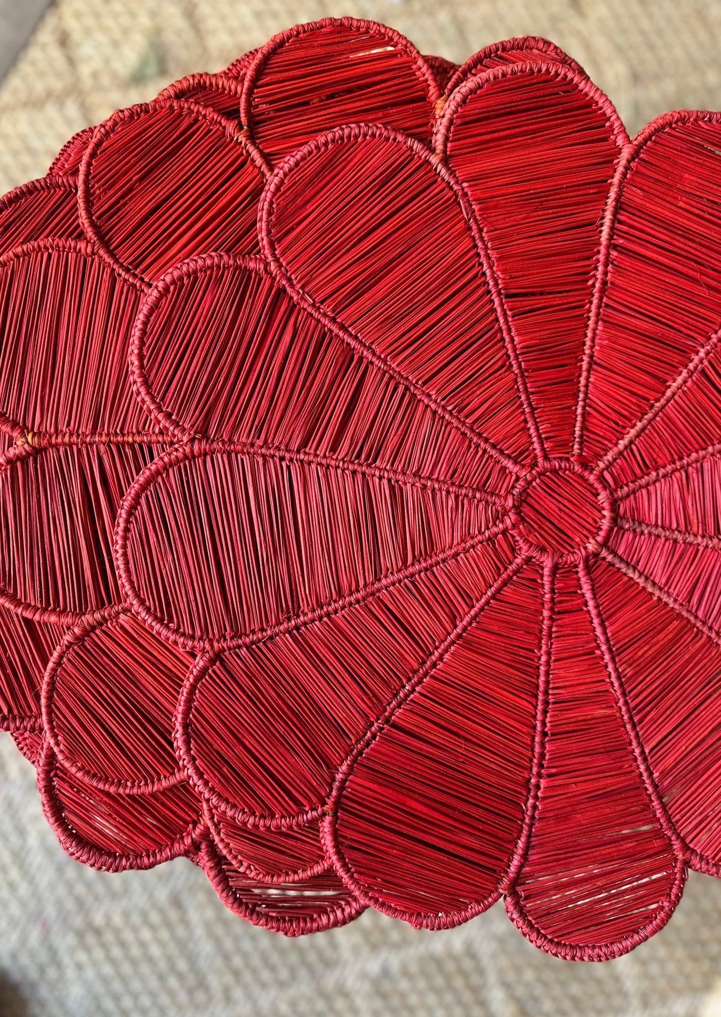 Red Rattan Placemat - The Kemble Shop