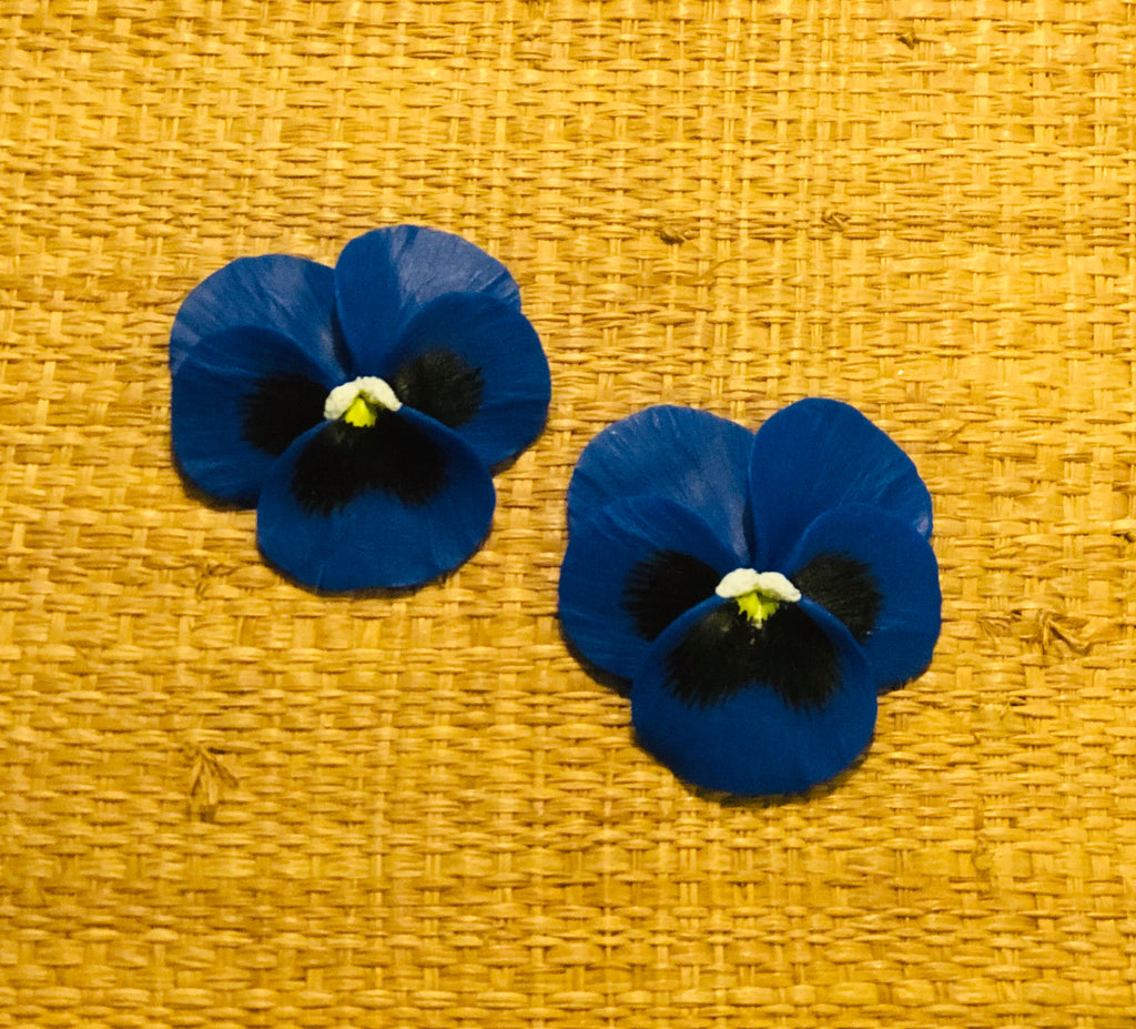Blue Medium Pansy Earring - The Kemble Shop