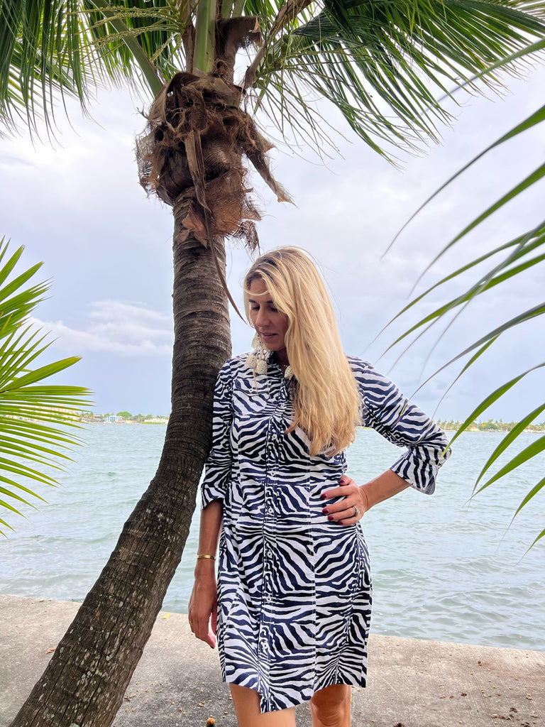 Sag Harbor Navy/White Tiger Dress - The Kemble Shop