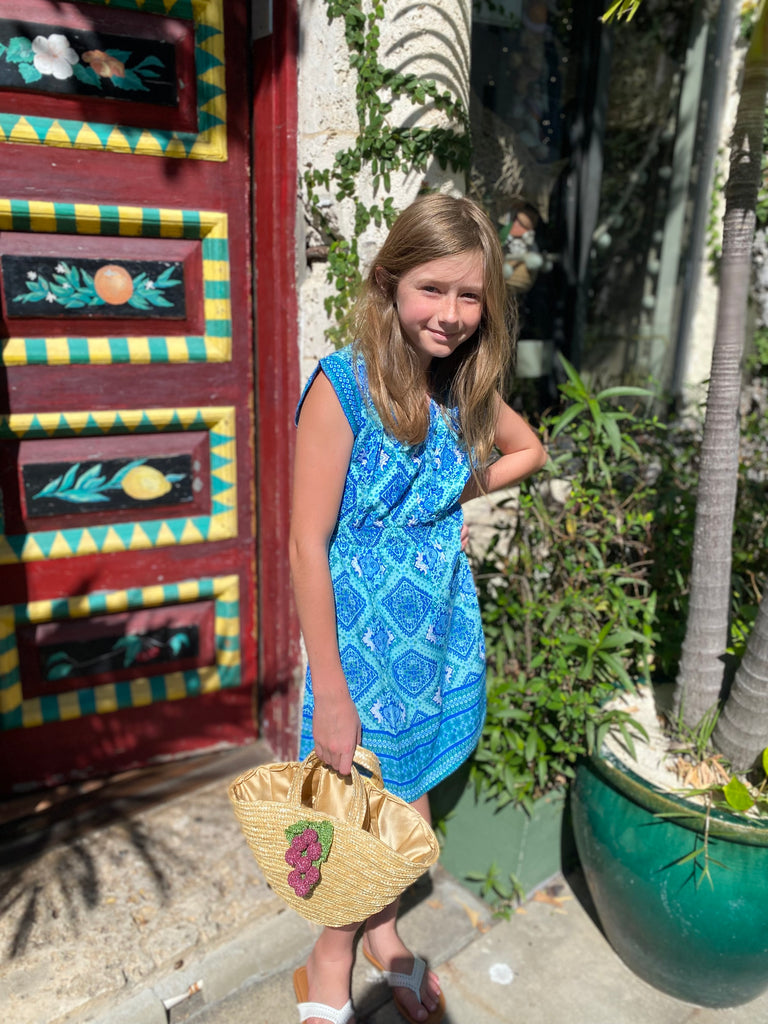 Anna Girls Turquoise Dress- Walker & Wade - The Kemble Shop