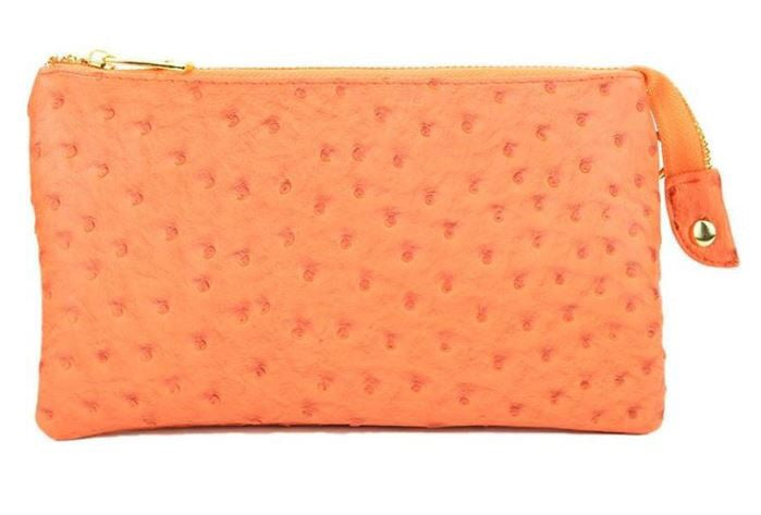 Clementine Small Faux Ostrich Clutch w/Tassel - The Kemble Shop