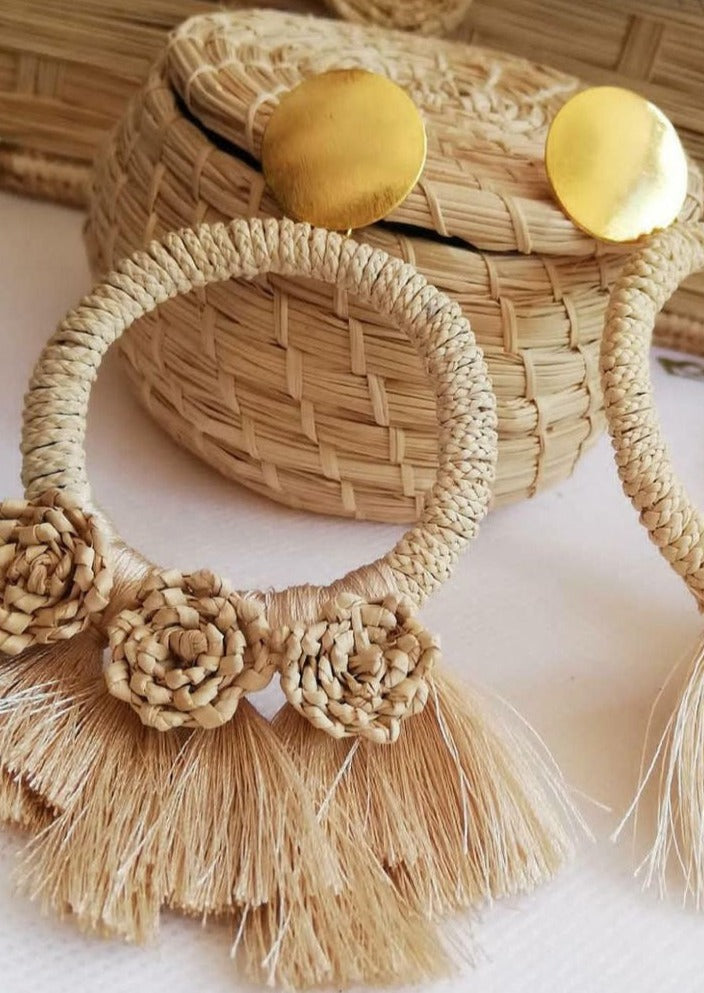 Straw Flower Hoops - The Kemble Shop