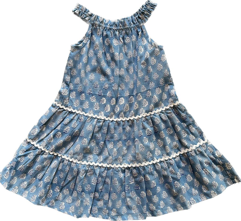 Deep Periwinkle Girls Ric Rac Sundress - The Kemble Shop