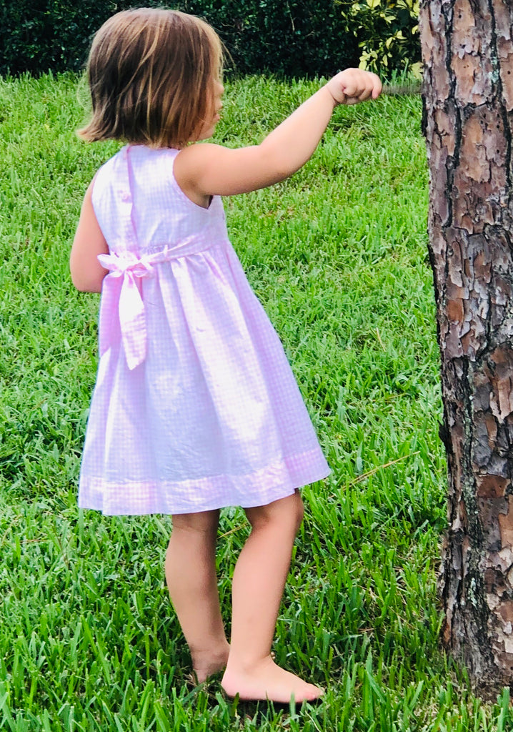 Girls Pink Smocked Floral Dress - The Kemble Shop