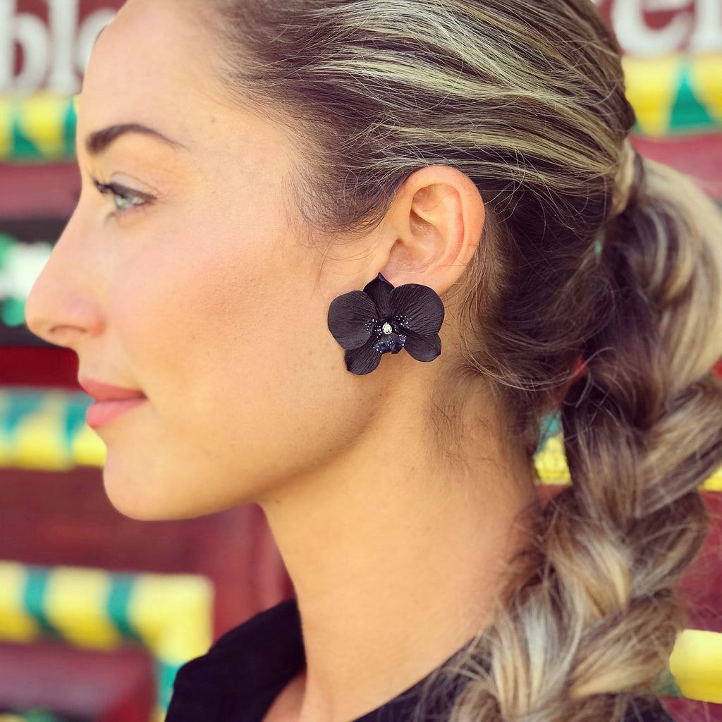 Black Orchid Earrings - The Kemble Shop