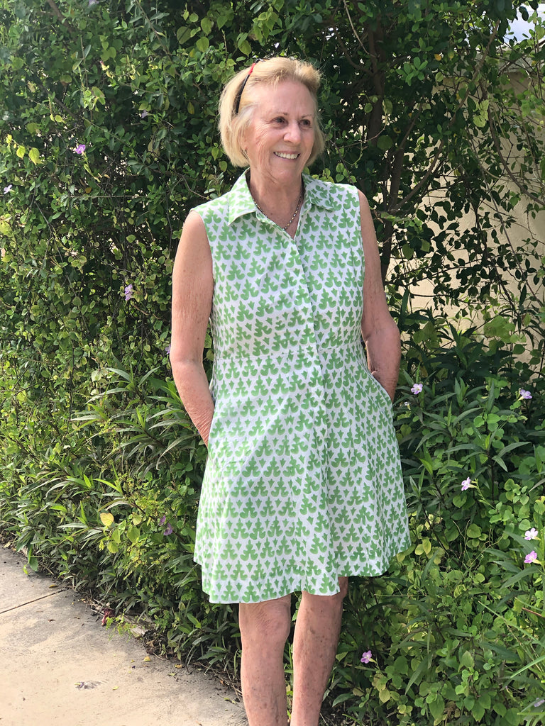 Kiki Sleeveless Celadon Mini Shirt Dress - The Kemble Shop