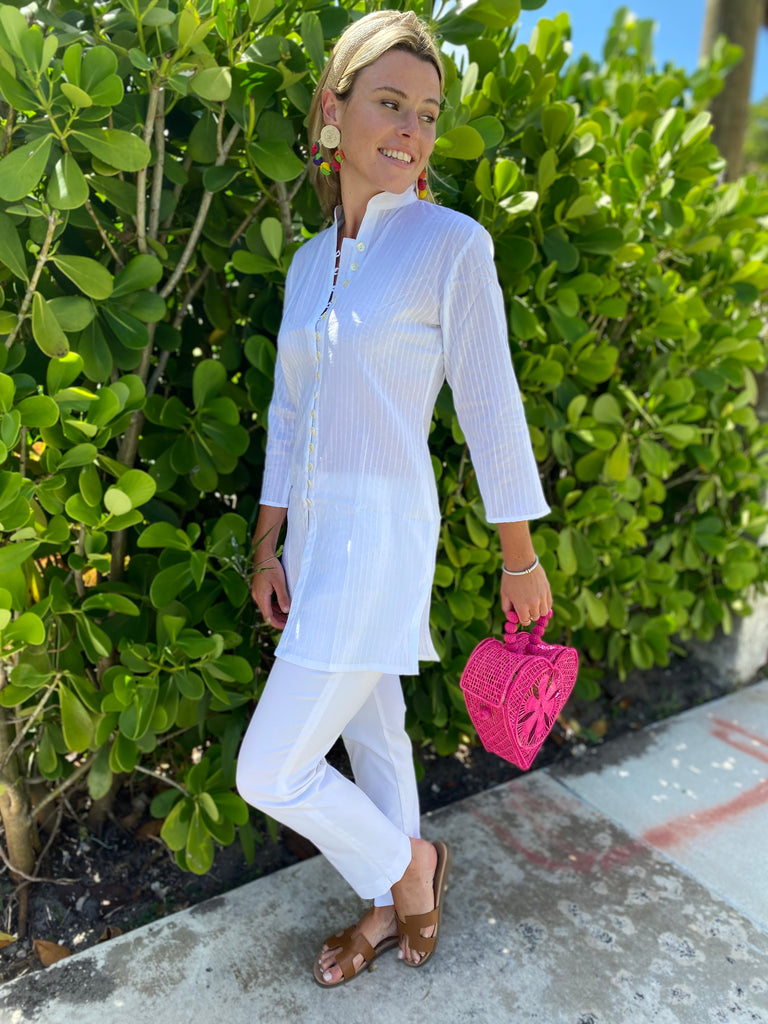Classic Solid White Palm Beach Tunic - The Kemble Shop