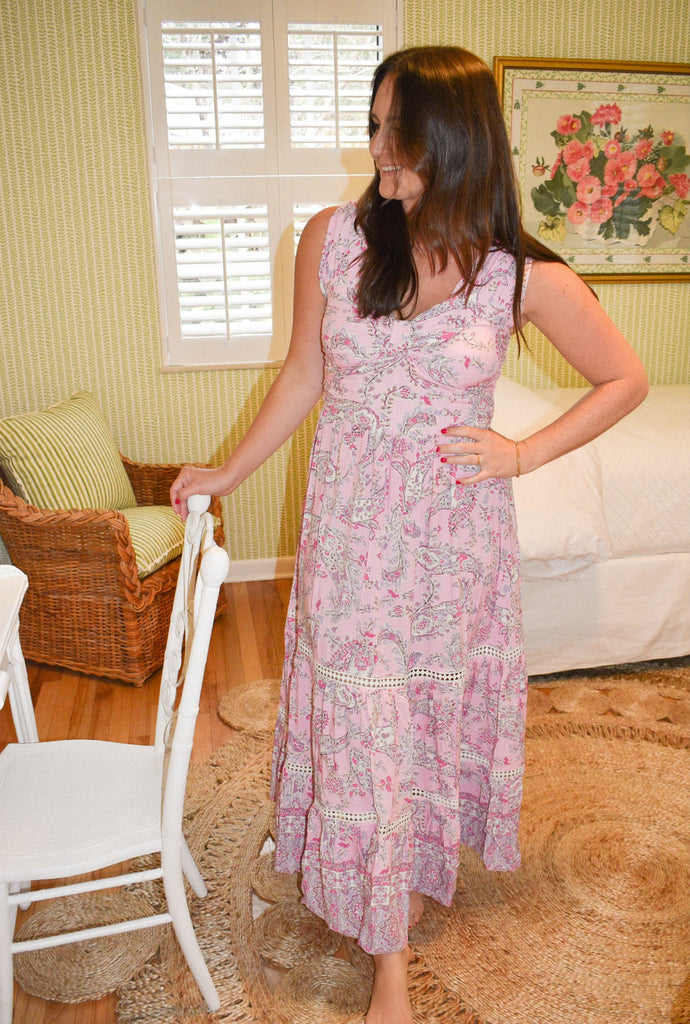 Kenzie Dress Pink Paisley - Walker & Wade - The Kemble Shop