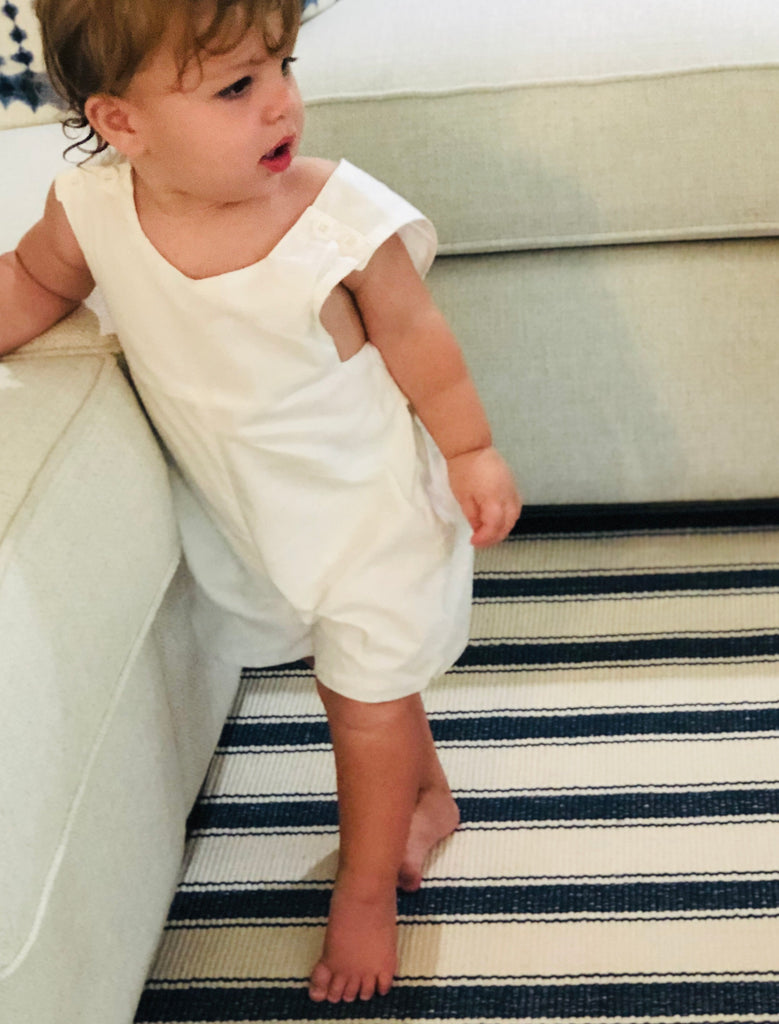 Boys White Linen Romper - The Kemble Shop