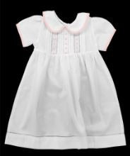 Girls Pink and White Detailed Dress - The Kemble Shop
