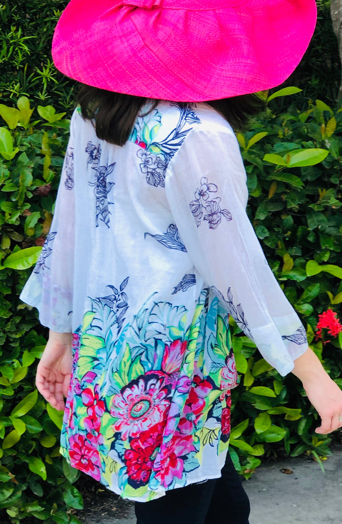 Pink Floral Pullover Tunic - The Kemble Shop