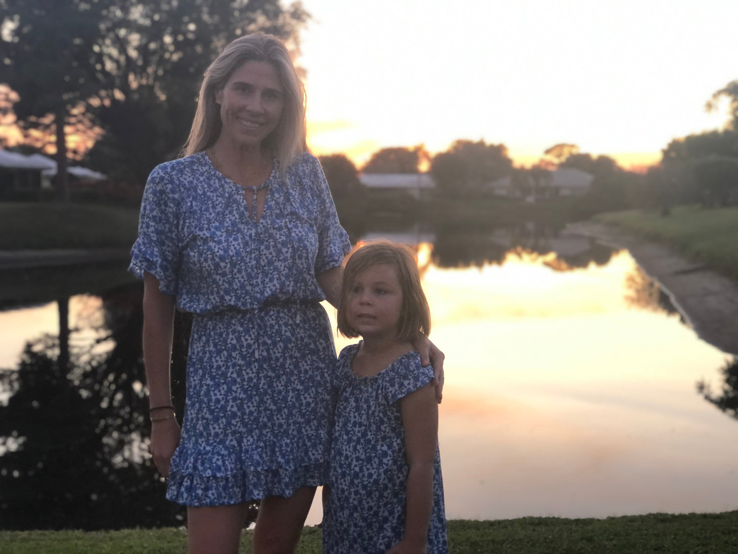 Zoe Poppy Blue Dress- Walker & Wade - The Kemble Shop