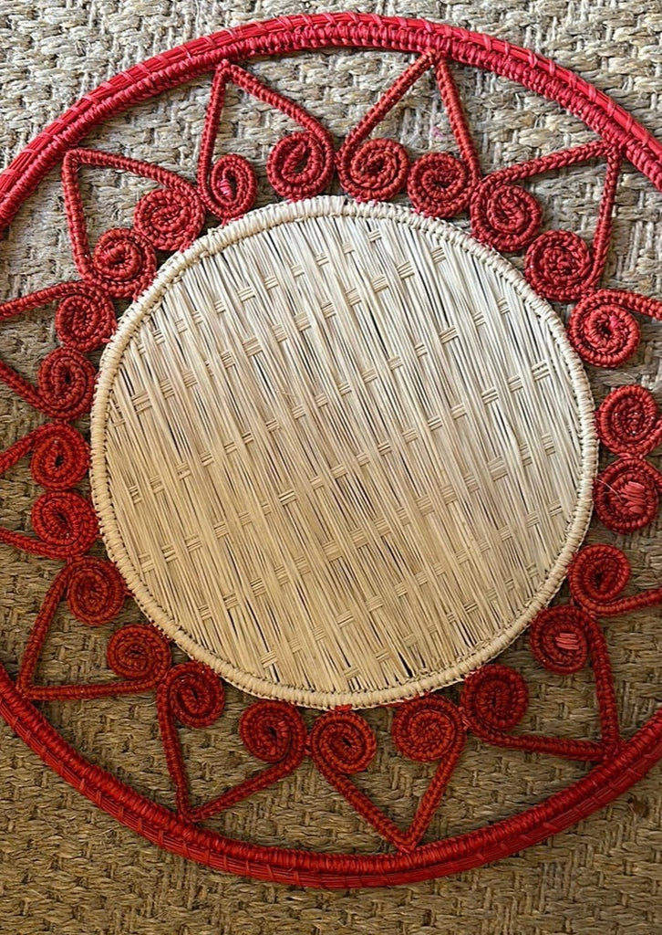 Woven Red Heart Placemat - The Kemble Shop