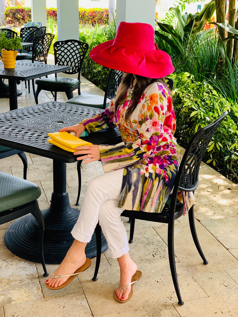 Watercolor Flowers Palm Beach Tunic - The Kemble Shop