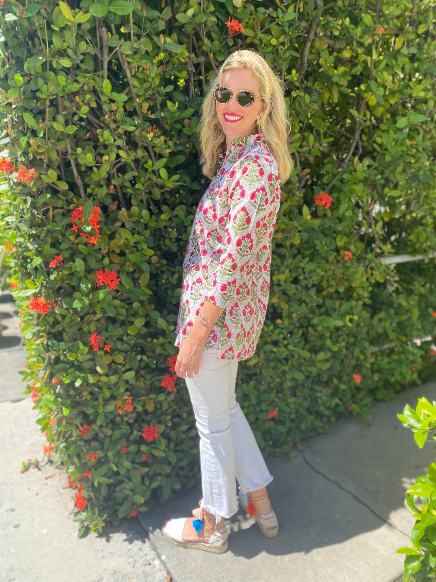 Rose Poppy Floral Palm Beach Tunic - The Kemble Shop
