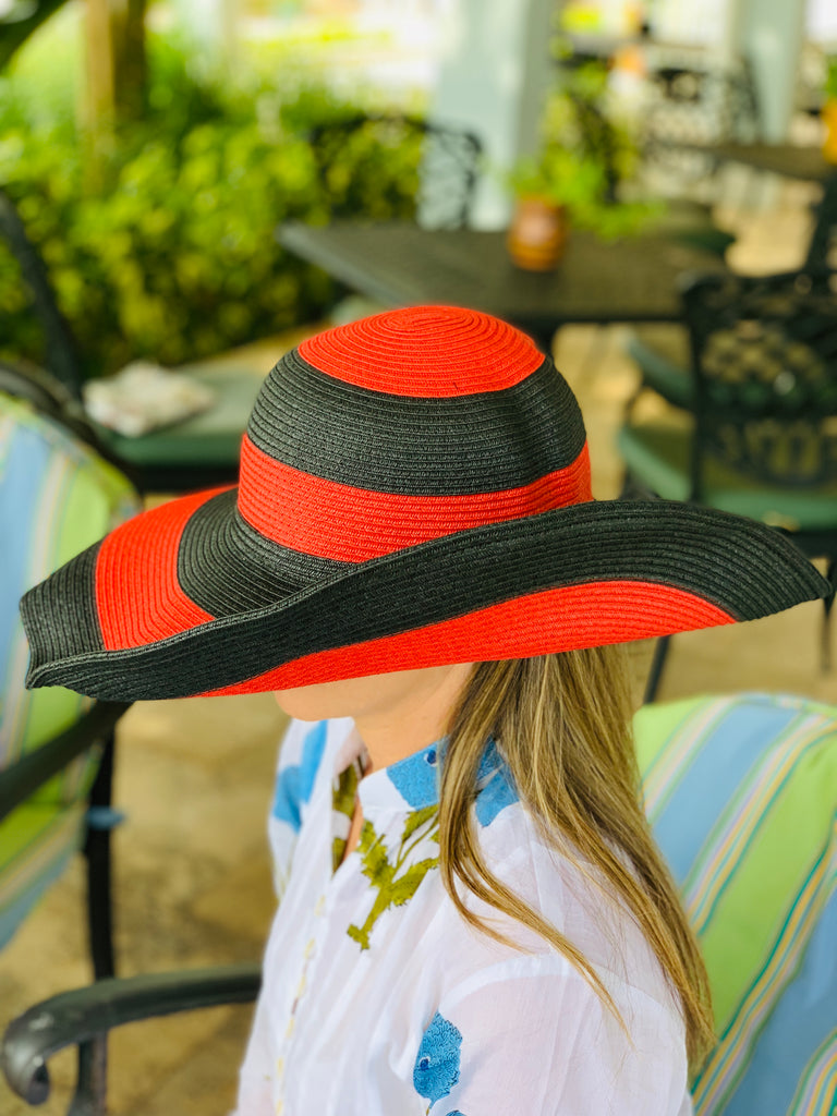 Red and Black Palm Beach Classic UPF Hat - The Kemble Shop