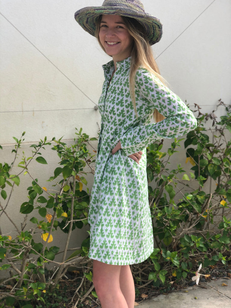 Jamie Celadon Mini Shirt Dress - The Kemble Shop