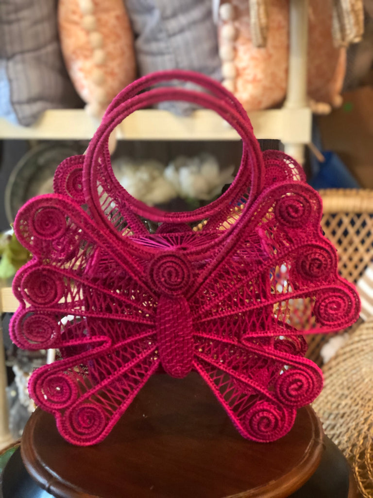 Hot Pink large Butterfly Tote - The Kemble Shop