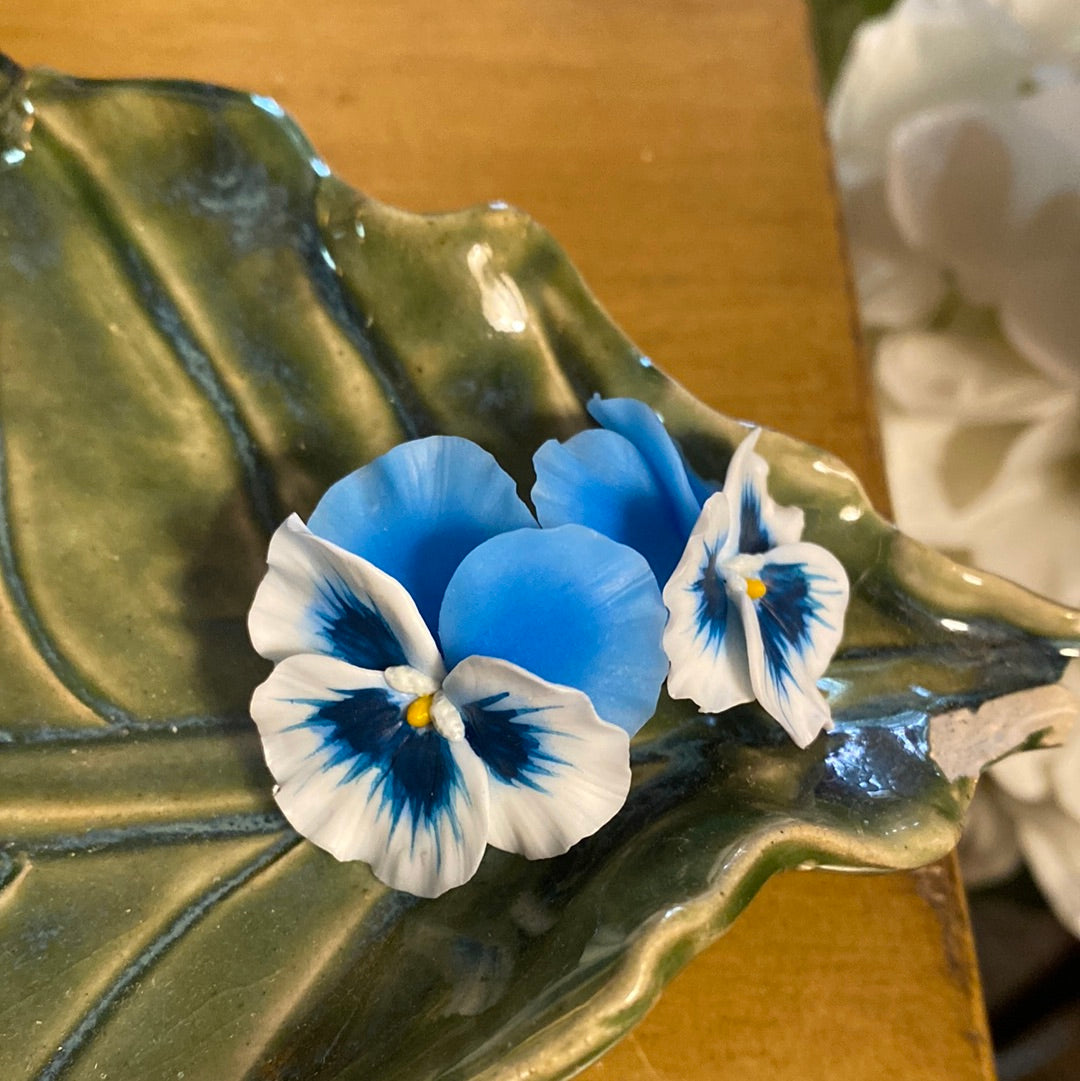 Medium Sky Blue Pansy Earring - The Kemble Shop
