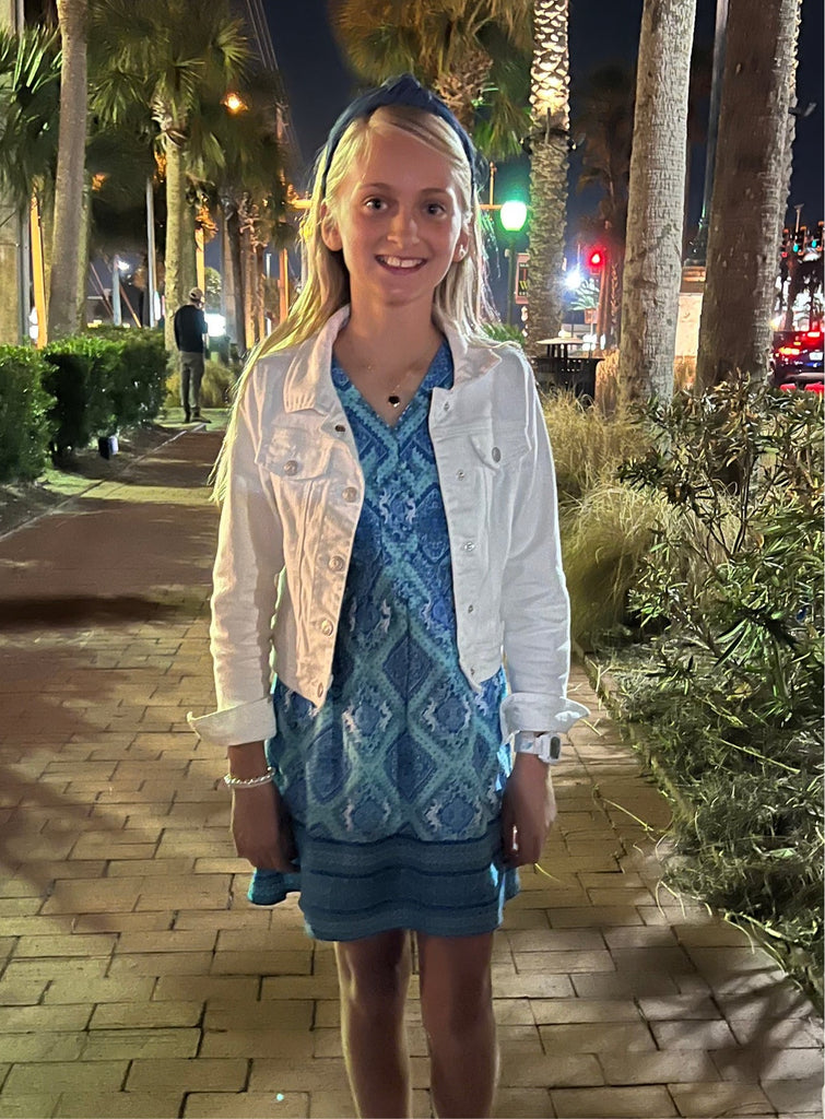 Anna Girls Turquoise Dress- Walker & Wade - The Kemble Shop