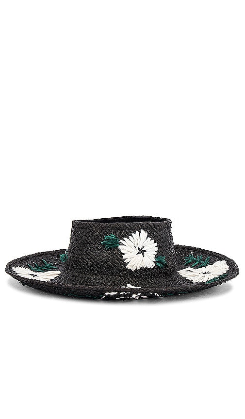 Nikki Beach Fleur Raffia Visor - Black - The Kemble Shop