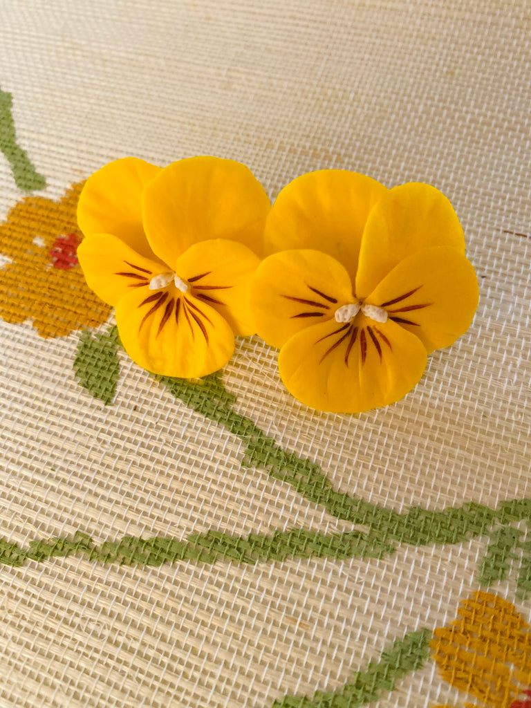 Small Yellow Sun Pansy Earring - The Kemble Shop