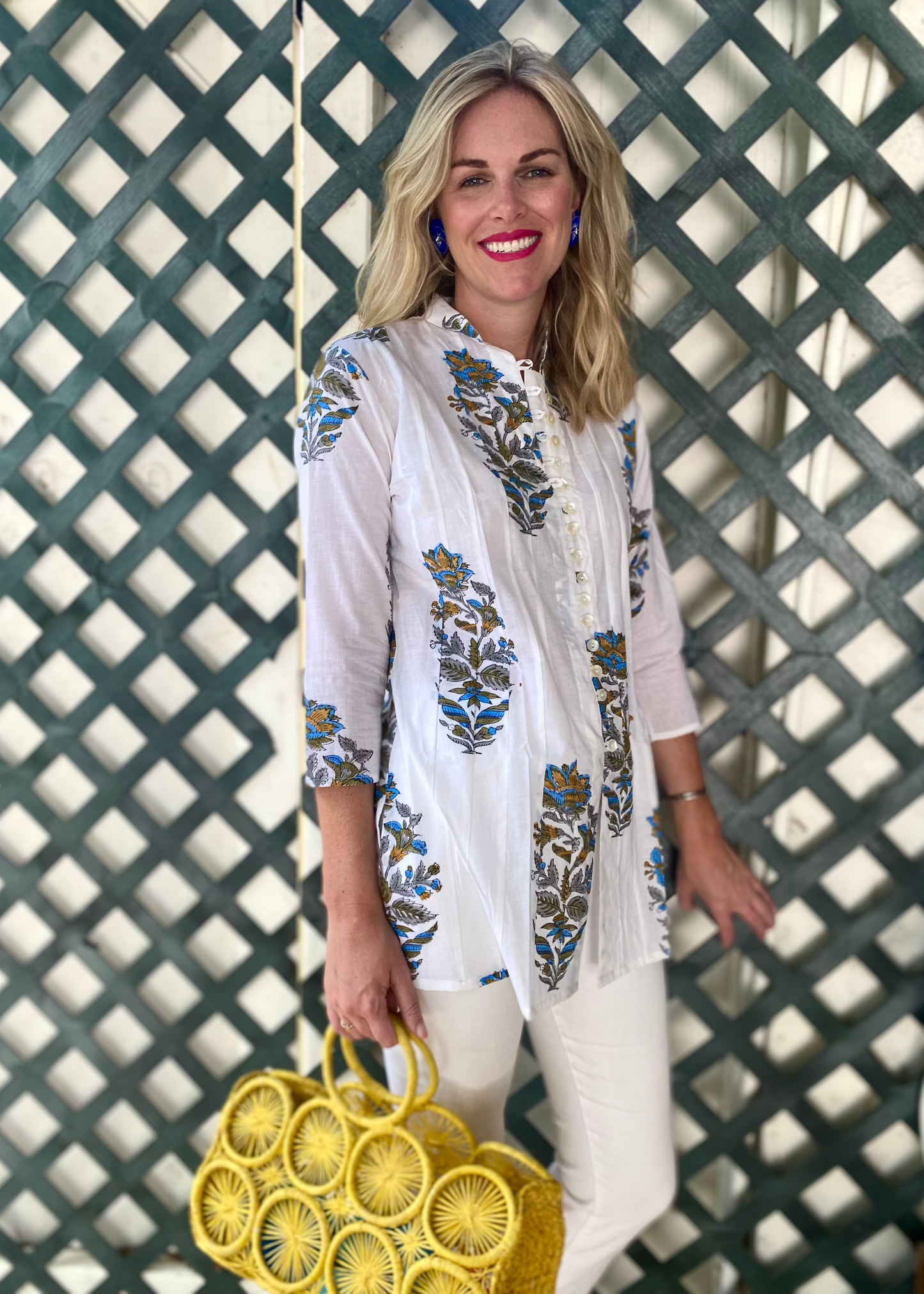 Royal Gold Bouquet Palm Beach Tunic - The Kemble Shop