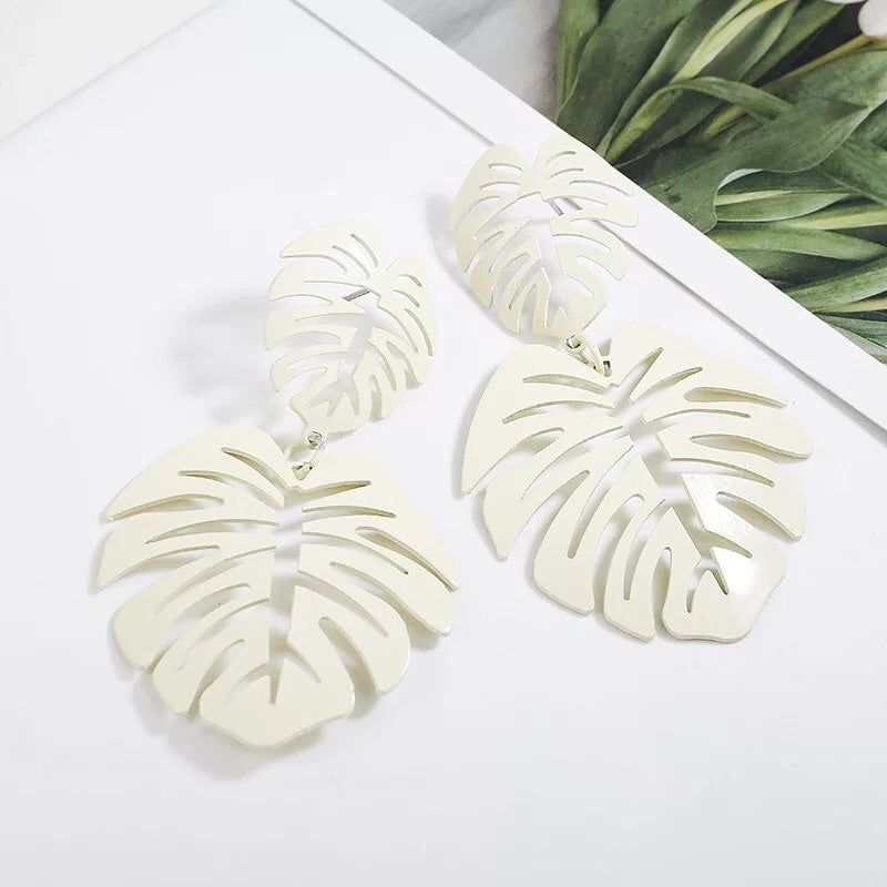 White Leaf Earrings - The Kemble Shop