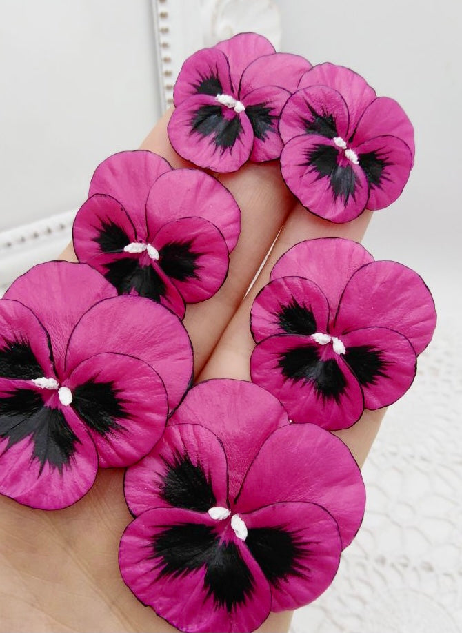 Medium Magenta Pansy Earring - The Kemble Shop