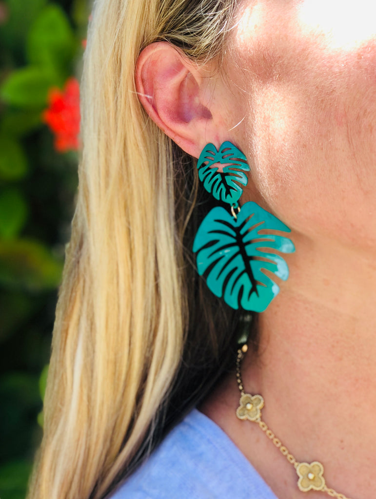 Green Leaf Earrings - The Kemble Shop