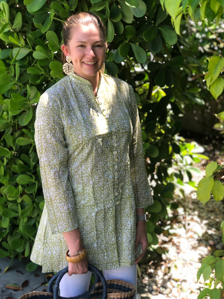 Green Meadows Floral Palm Beach Tunic - The Kemble Shop