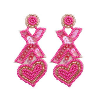 Festive XOX Heart Earrings - The Kemble Shop