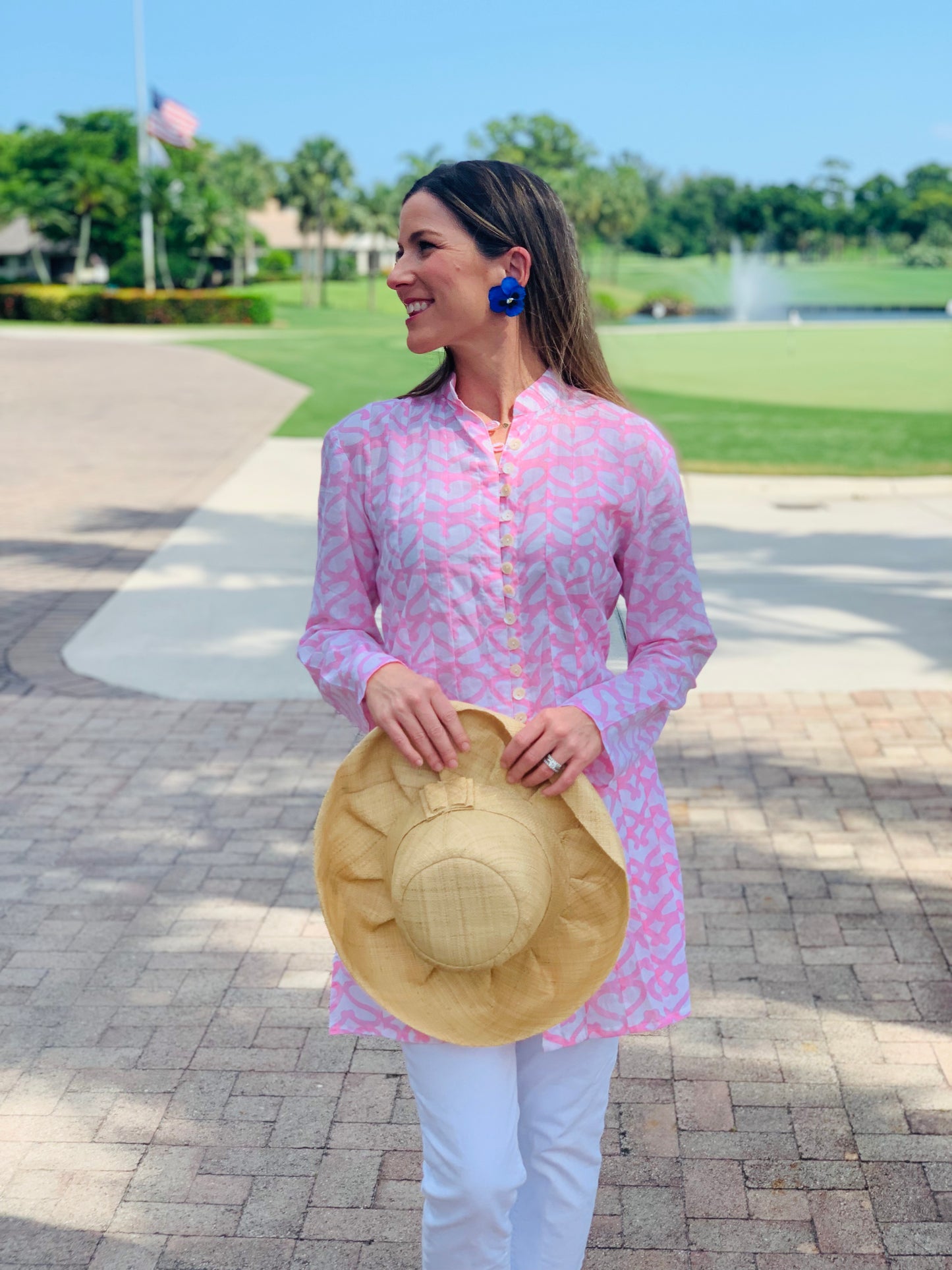 Light Pink Heart Palm Beach Tunic - The Kemble Shop