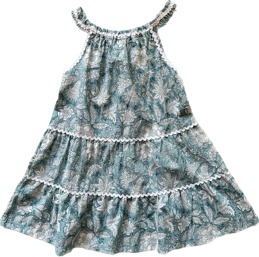 Turquoise Girls Ric Rac Sundress - The Kemble Shop