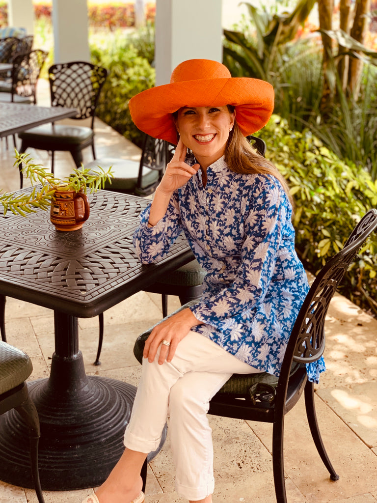Blue and White Palm Beach Tunic - The Kemble Shop