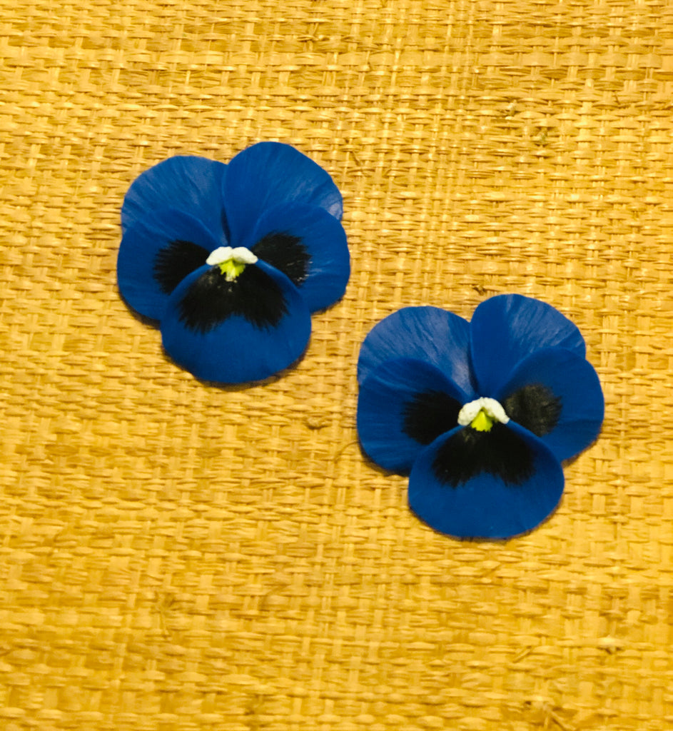 Blue Heaven Large Pansy Earring - The Kemble Shop