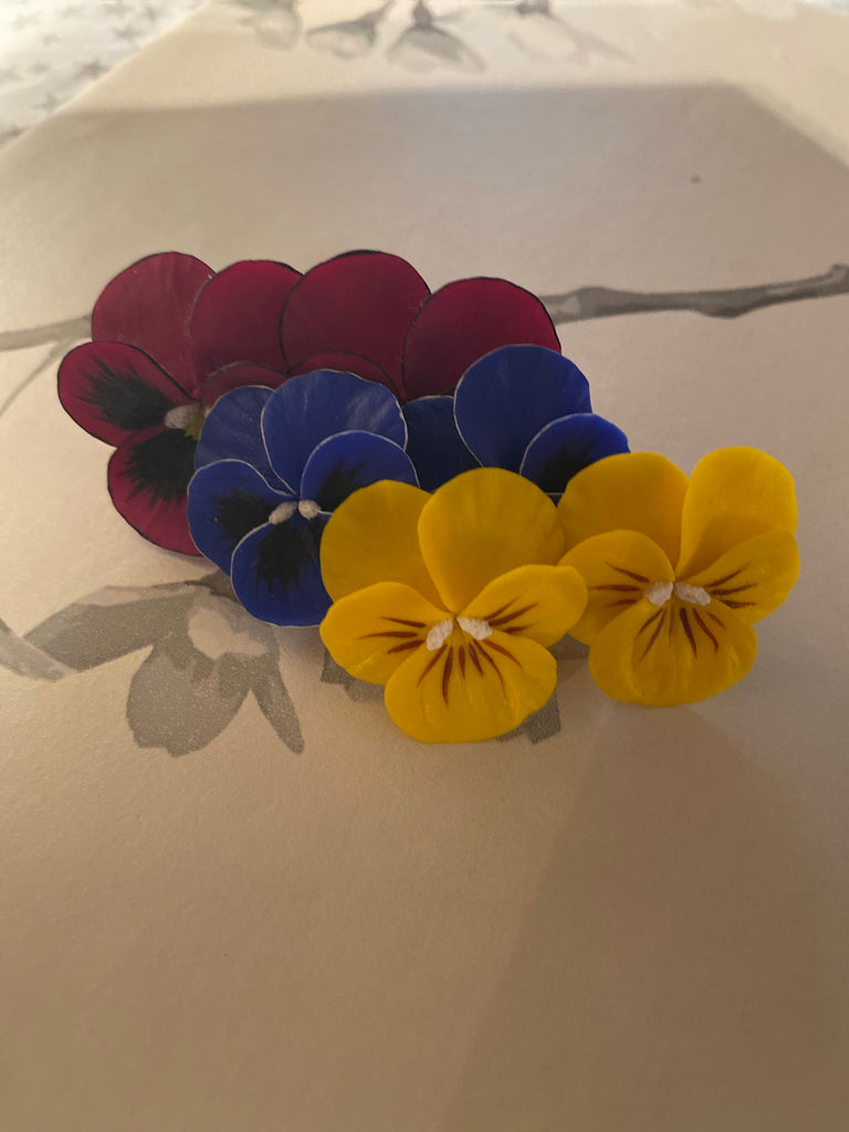 Small Yellow Sun Pansy Earring - The Kemble Shop