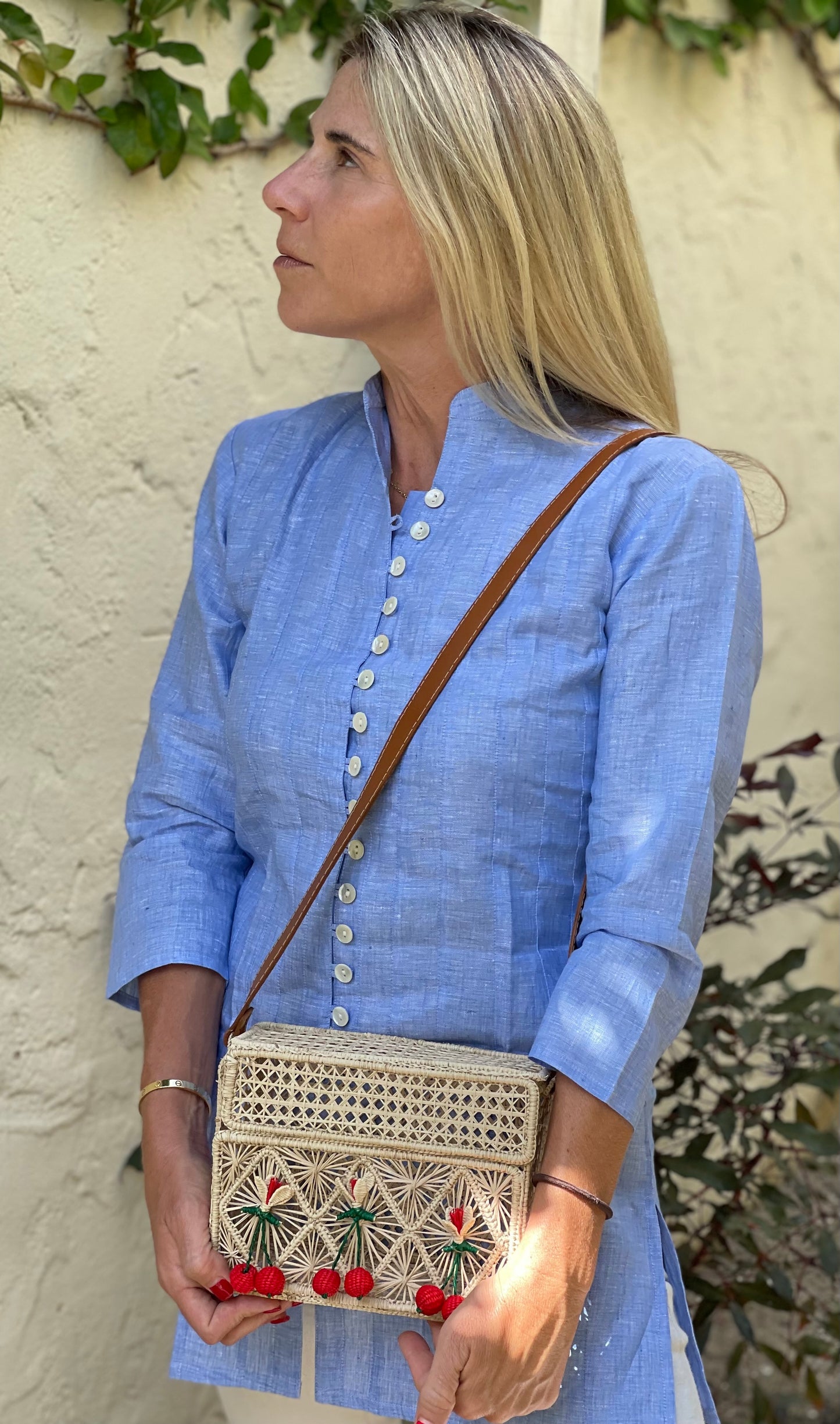 Linen Blue Palm Beach Tunic - The Kemble Shop