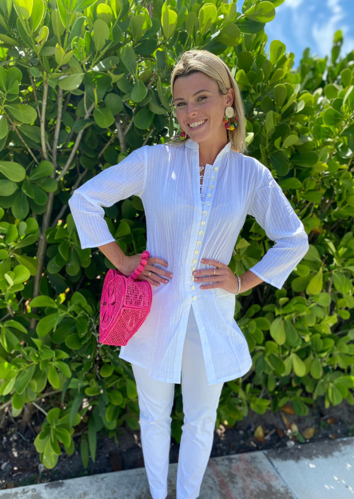 Classic Solid White Palm Beach Tunic - The Kemble Shop