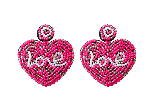 Festive Valentines LOVE Heart Earrings - The Kemble Shop