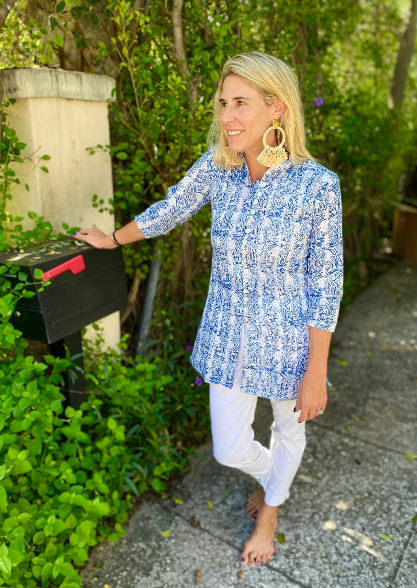 NEW Blue Current Palm Beach Tunic - The Kemble Shop