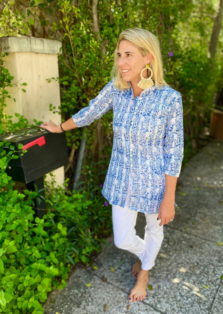 NEW Blue Current Palm Beach Tunic - The Kemble Shop