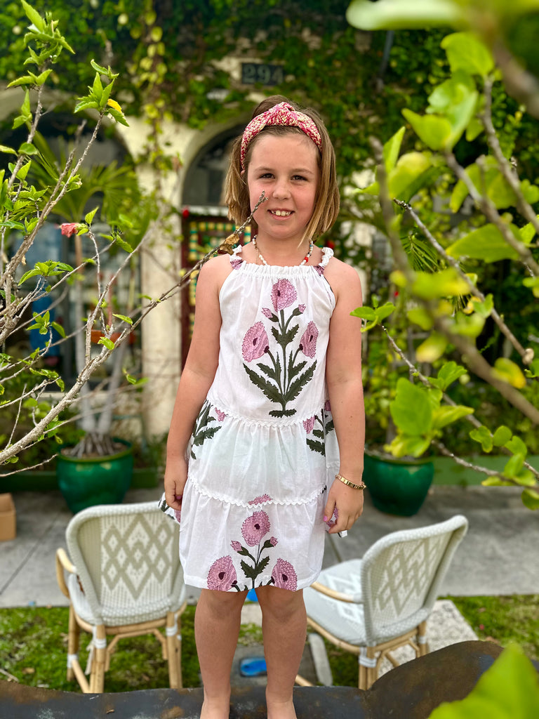Daisy Mauve Poppy Girls Ric Rac Sundress - The Kemble Shop