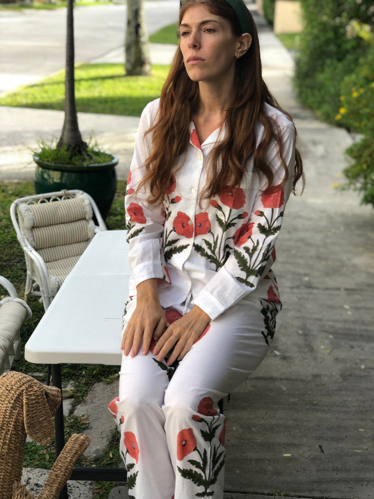 Orange Poppy Palm Beach Pajamas - The Kemble Shop