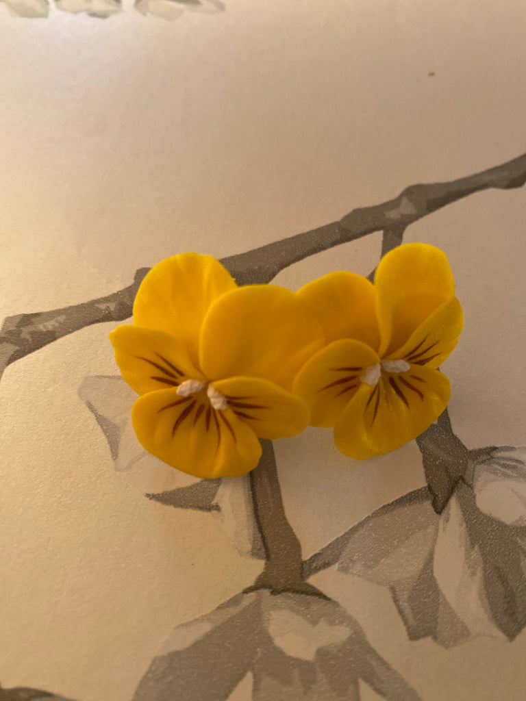 Small Yellow Sun Pansy Earring - The Kemble Shop